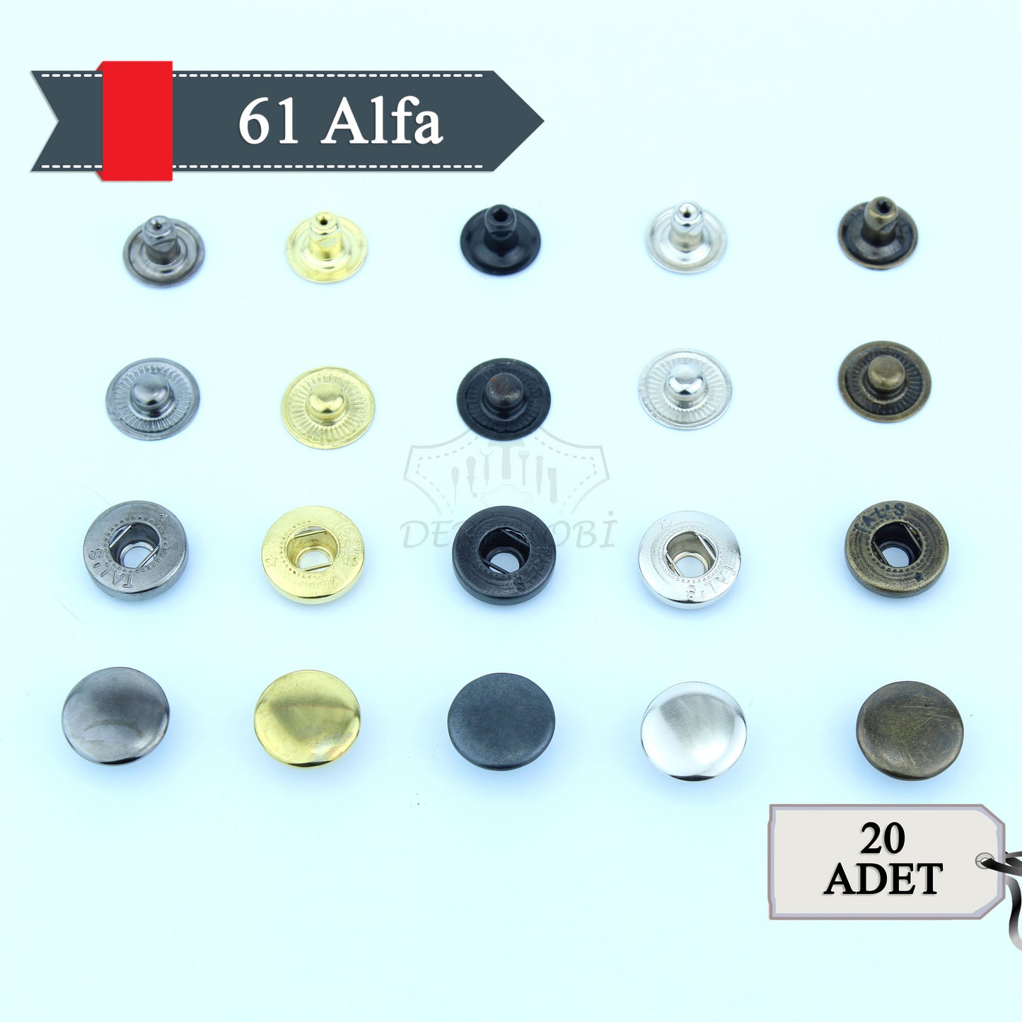 61 Alfa Çıtçıt - 20 Takım - Deri Hobi