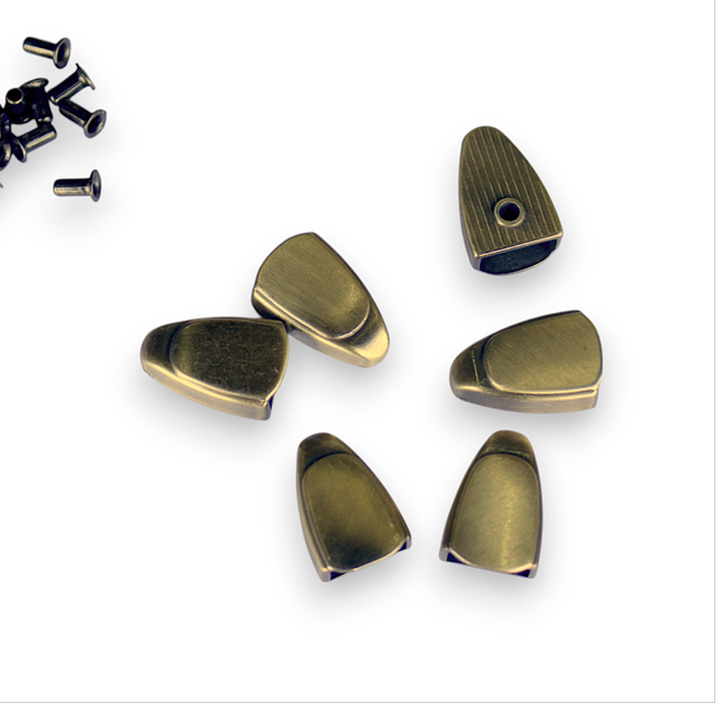 Fırçalı Antik Fermuar Stoper - 1 Adet