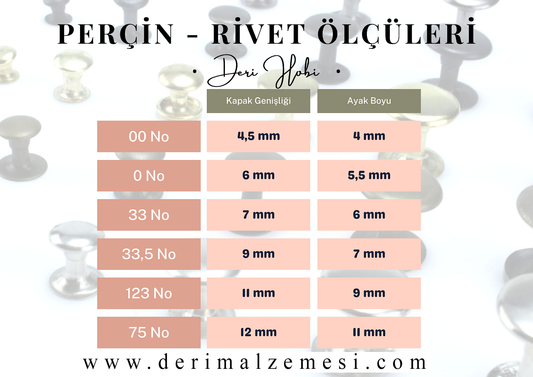 Çift Kapak 123 No Perçin - 100 Takım