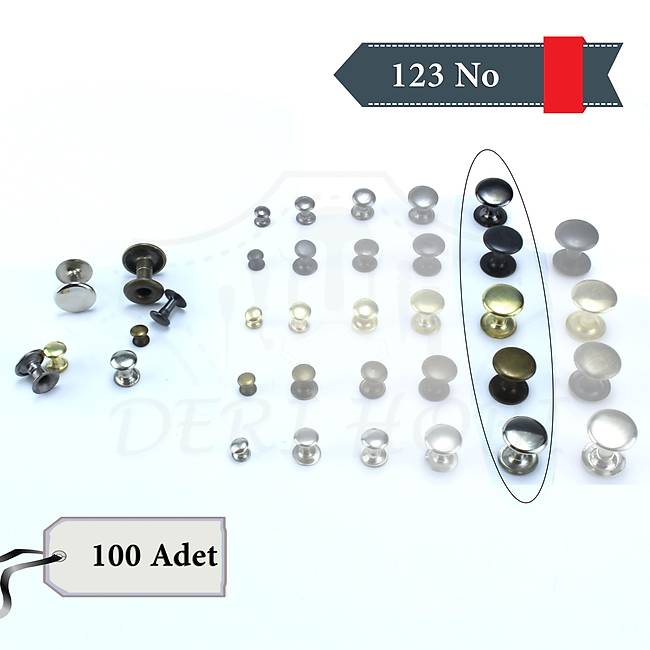 123 No Perçin - 100 Takım - Deri Hobi