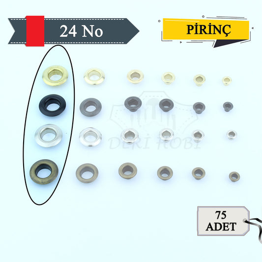 Pirinç 24 No Kuşgözü 75li- Pulsuz - Deri Hobi