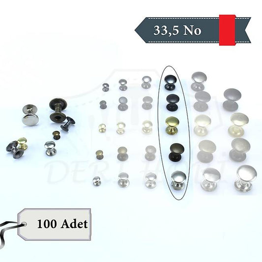 33,5 No Perçin - 100 Takım - Deri Hobi