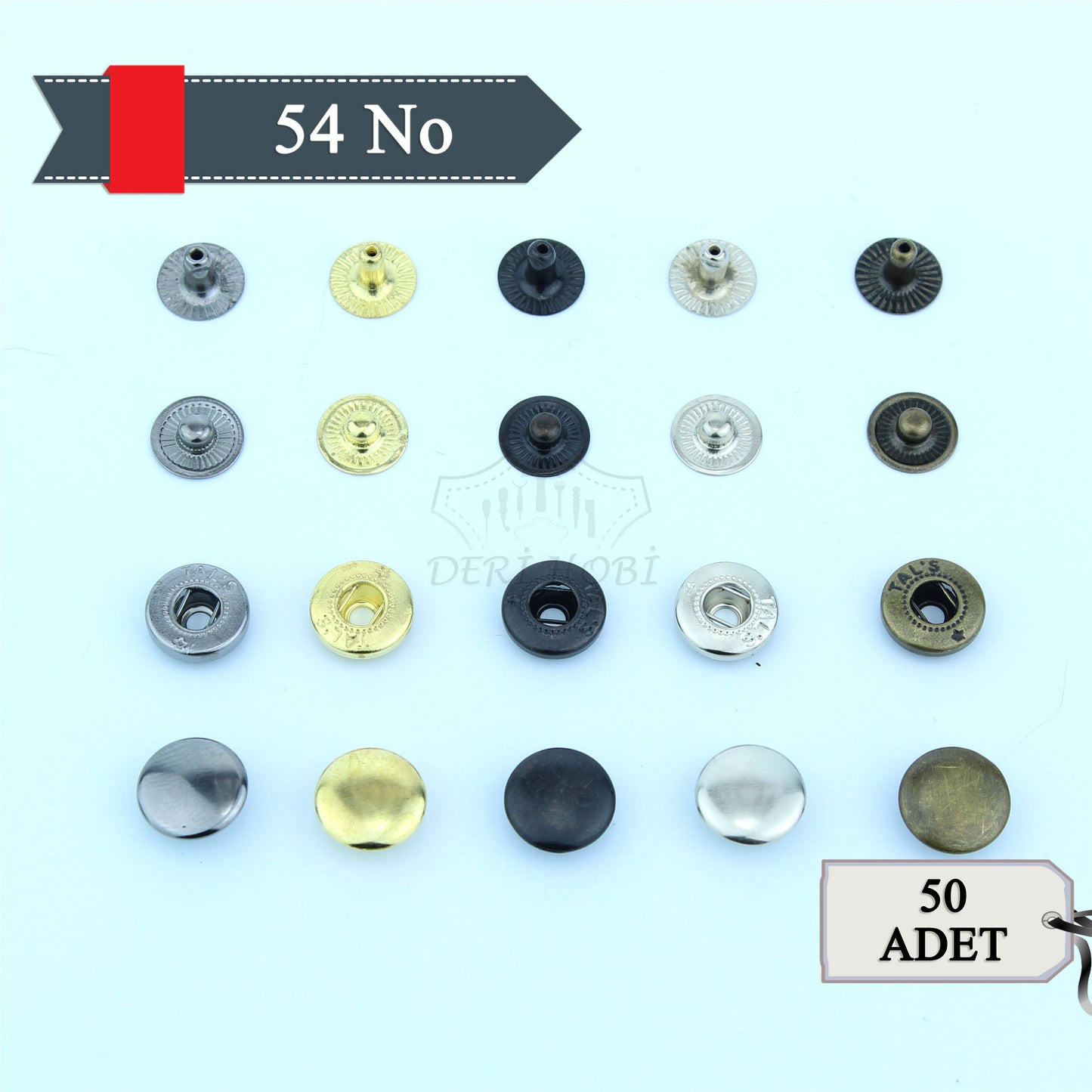 54 No Çıtçıt - 50 Takım - Deri Hobi