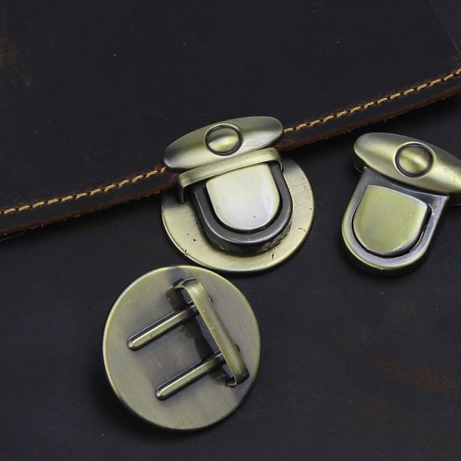 Fırçalı Antik Çanta Kilit - Deri Hobi