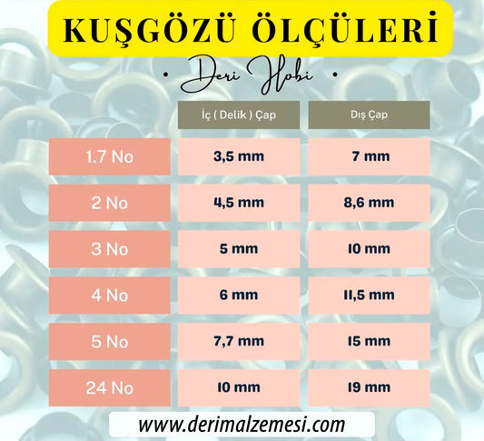 Pirinç 5 No Kuşgözü 75li- Pulsuz - Deri Hobi