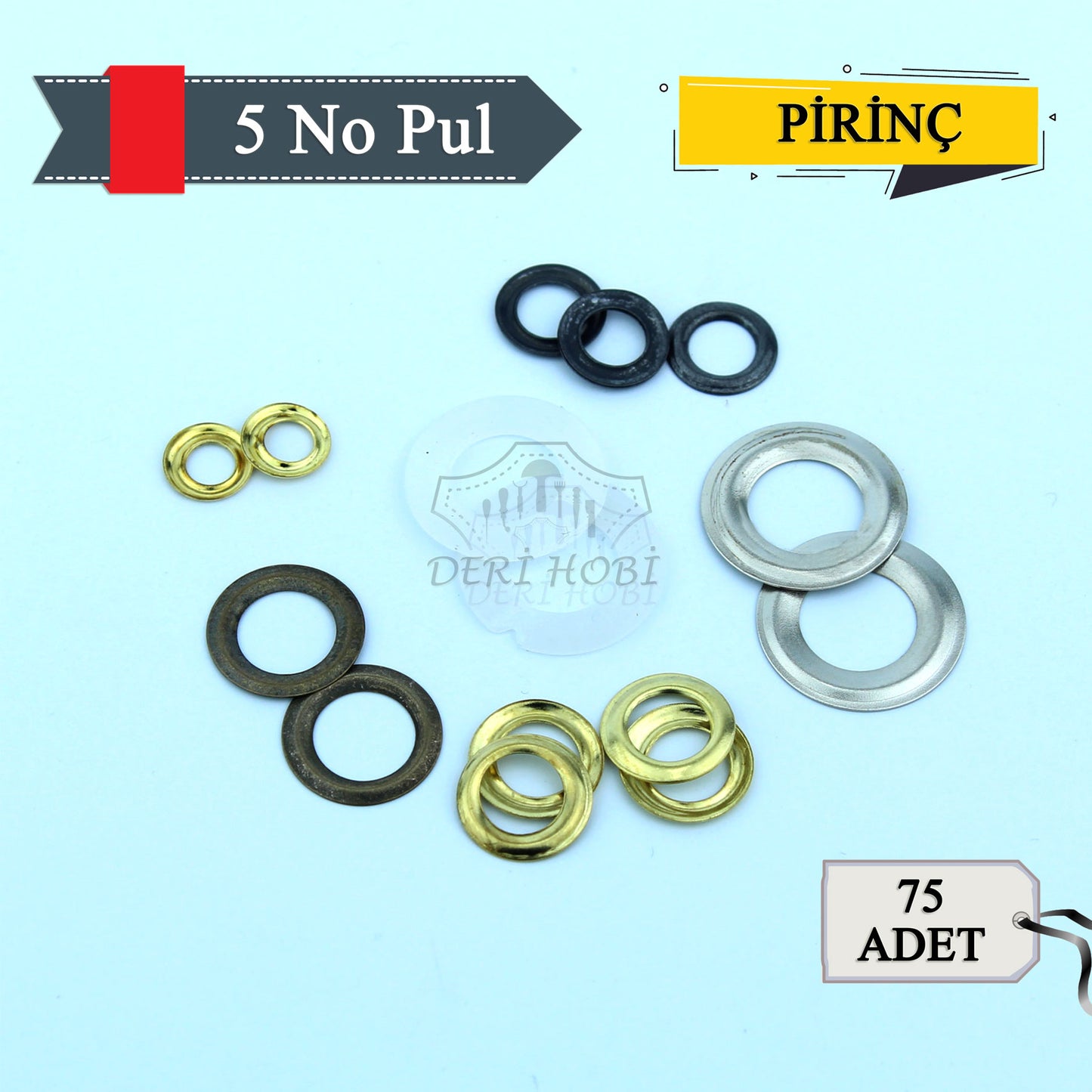 Pirinç 5 No Kuşgözü Pulu - 75li - Deri Hobi