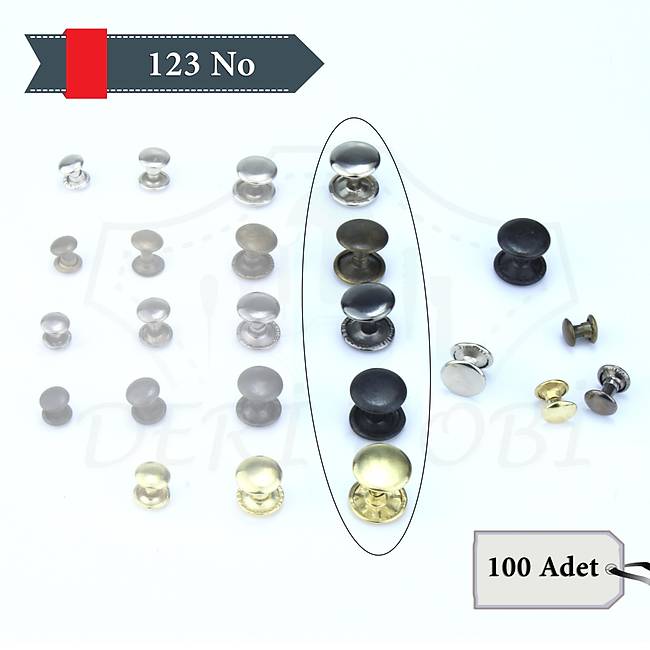 Çift Kapak 123 No Perçin - 100 Takım