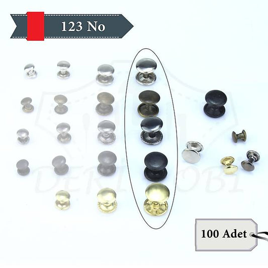 Çift Kapak 123 No Perçin - 100 Takım