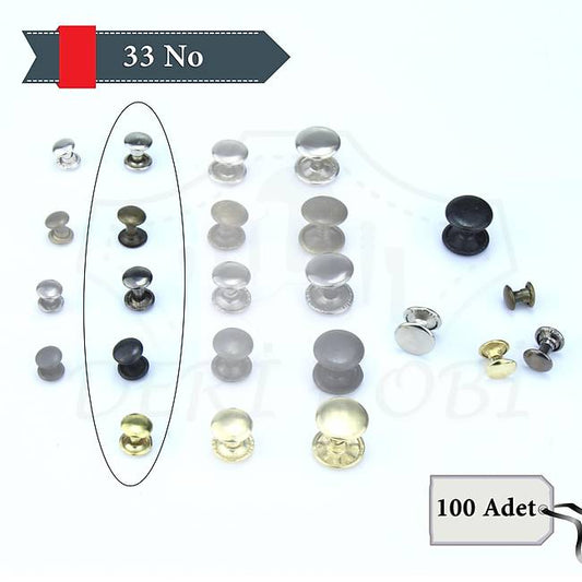 Çift Kapak 33 No Perçin - 100 Takım