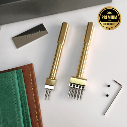 Fransız Stil Deri Delme Zımba Seti 3,85 mm - Premium